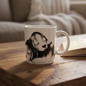 Vintage Otagiri "Sleeping Puppies"  Coffee Or Tea Mug by V. Miller | Dog Lovers